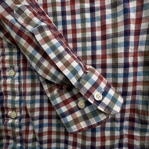 Gitman Bros For Fashion Post Louisville Colorful Check Medium Button Up Cotton - Picture 10 of 16